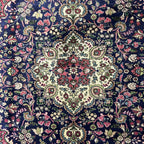 280 x 200 cm Hand-Knotted Persian Floral Kashan Wool Rug