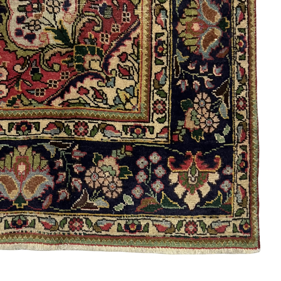 280 x 200 cm Hand-Knotted Persian Floral Kashan Wool Rug