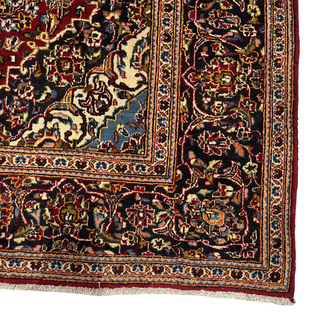 280 x 200 cm Hand-Knotted Persian Floral Mashad Wool Rug