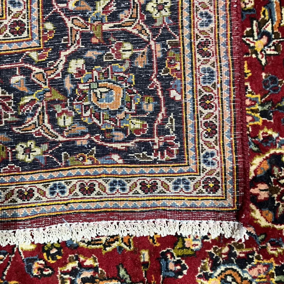 280 x 200 cm Hand-Knotted Persian Floral Mashad Wool Rug