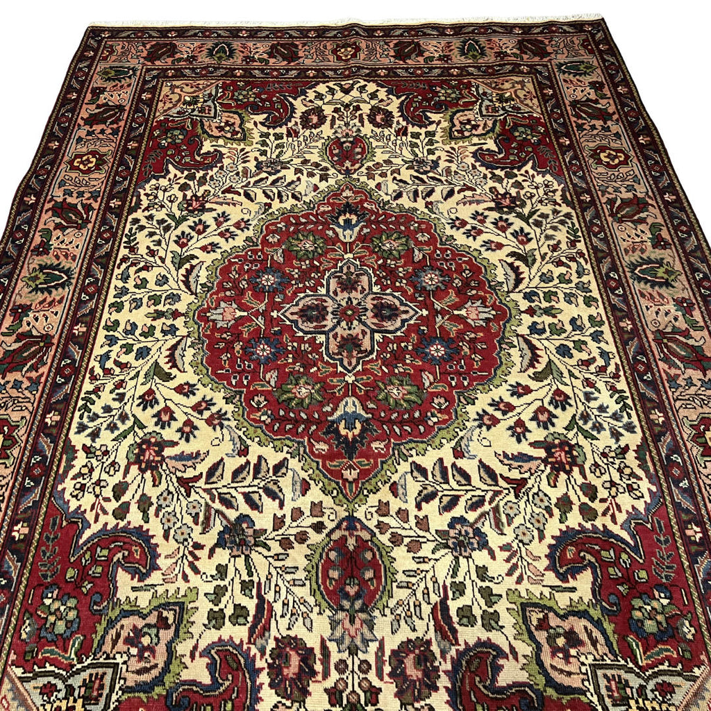 290 x 195 cm Hand-Knotted Persian Mashad Wool Rug