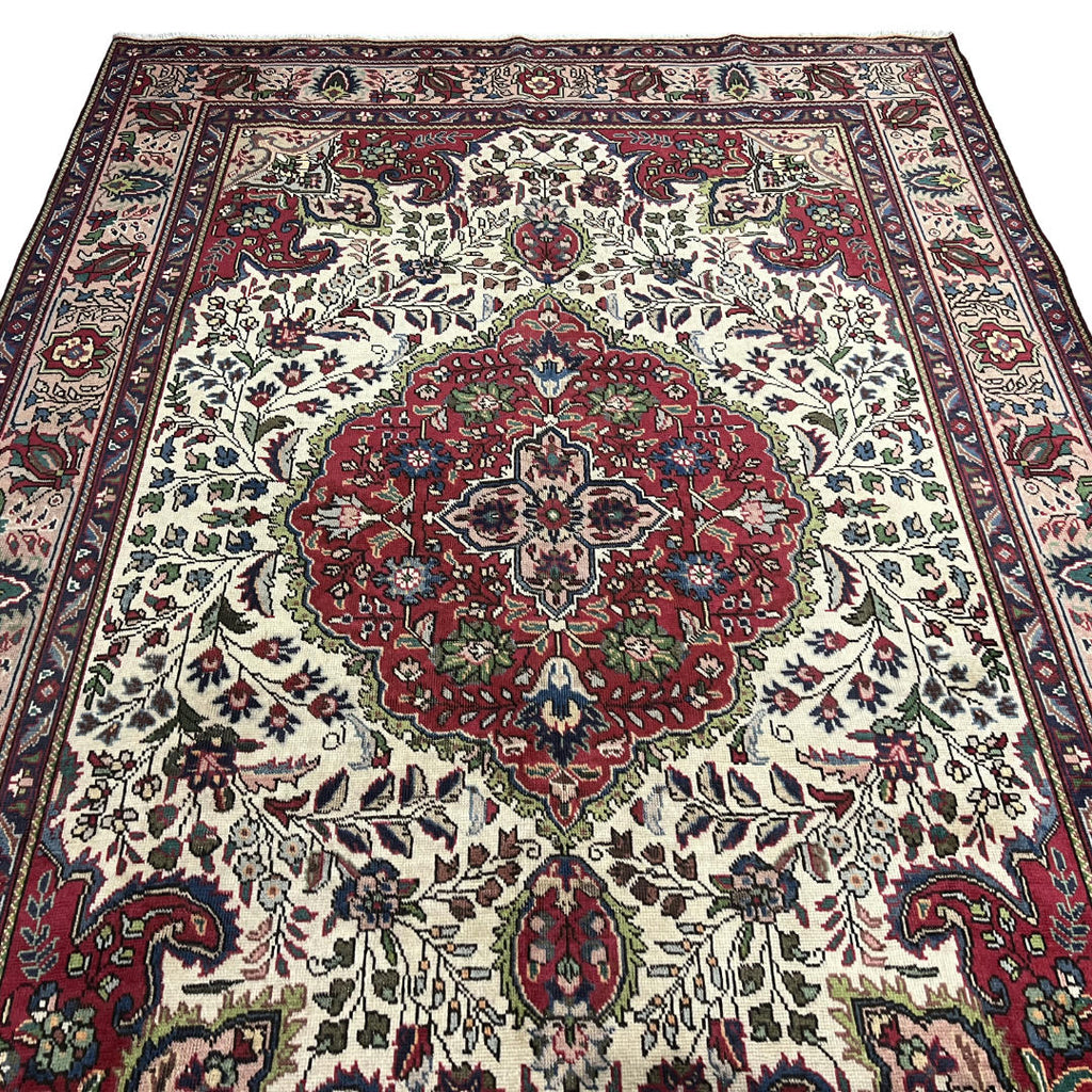 290 x 195 cm Hand-Knotted Persian Mashad Wool Rug
