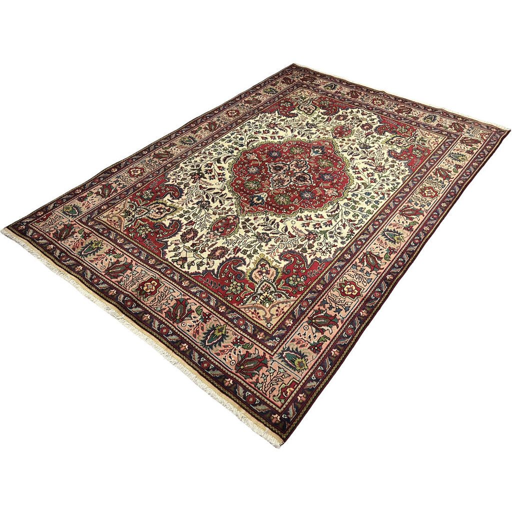 290 x 195 cm Hand-Knotted Persian Mashad Wool Rug