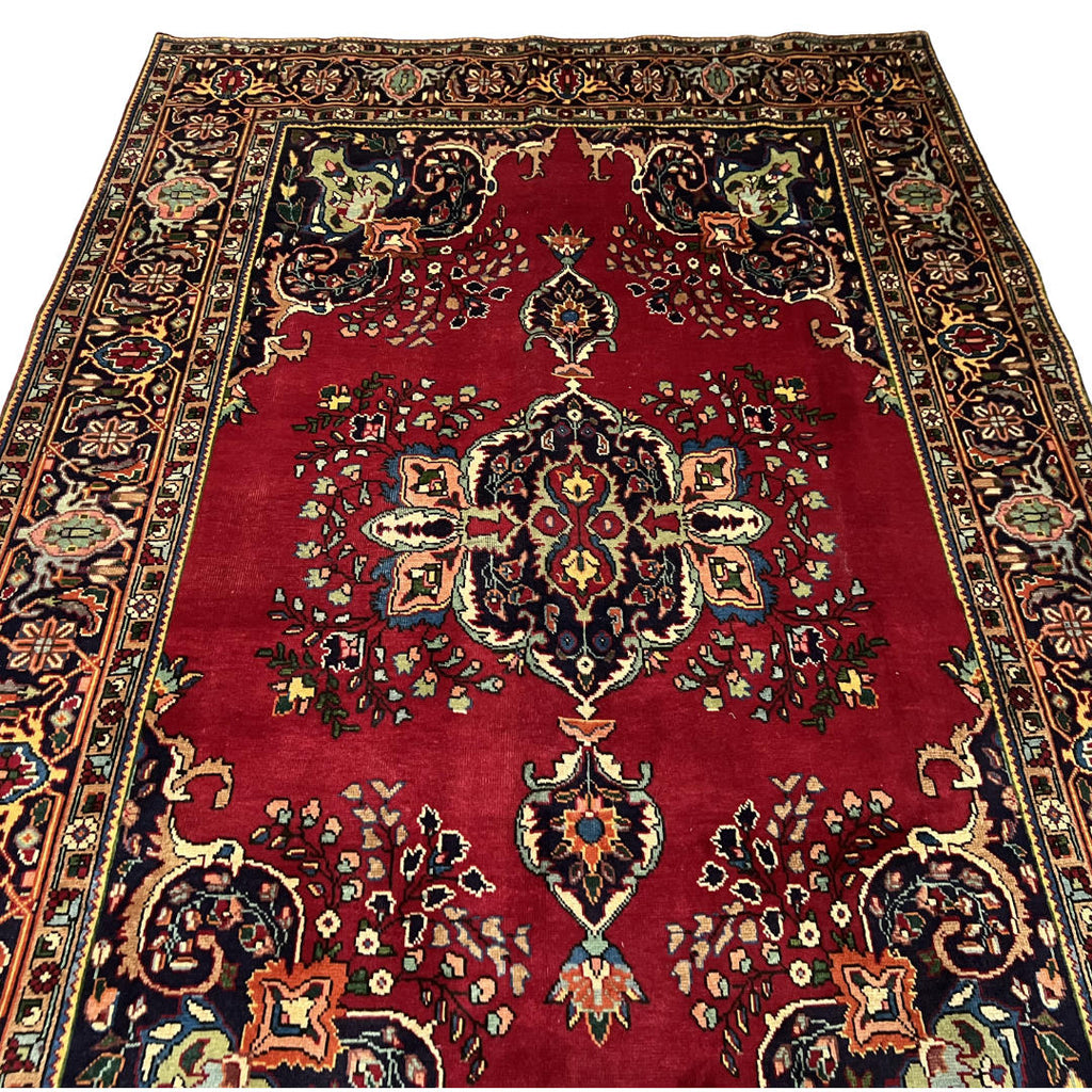 295 x 198 cm Hand-Knotted Persian Kashan Wool Rug