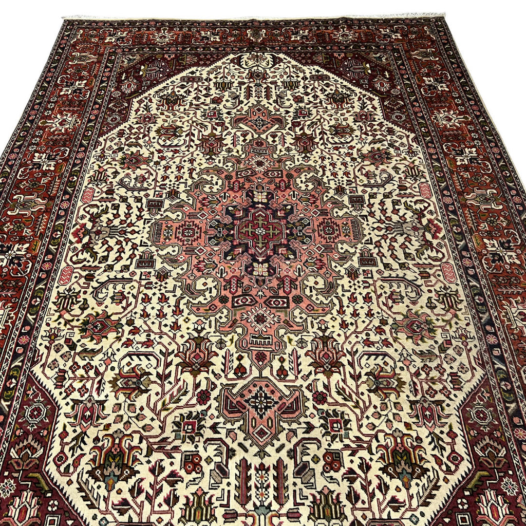 300 x 200 cm Hand-Knotted Persian Geometric Tabriz Wool Rug