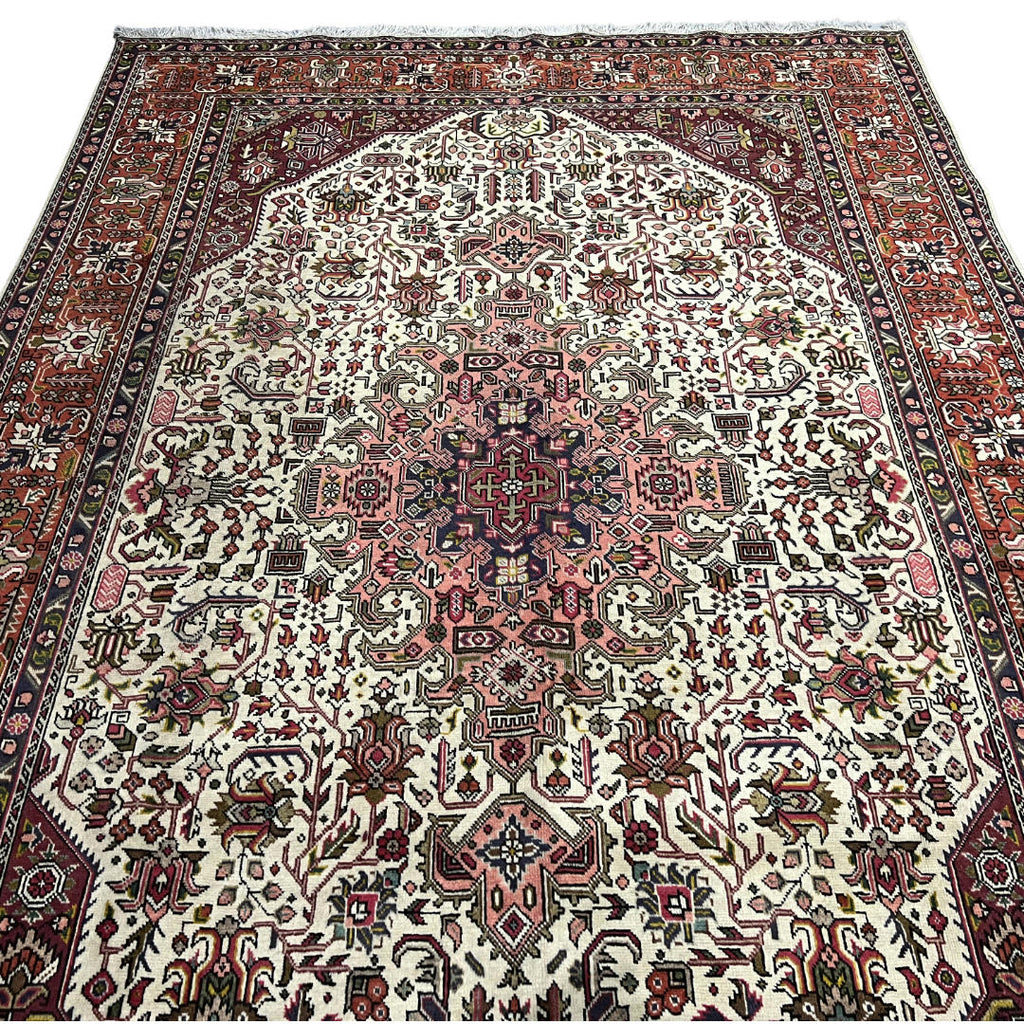 300 x 200 cm Hand-Knotted Persian Geometric Tabriz Wool Rug