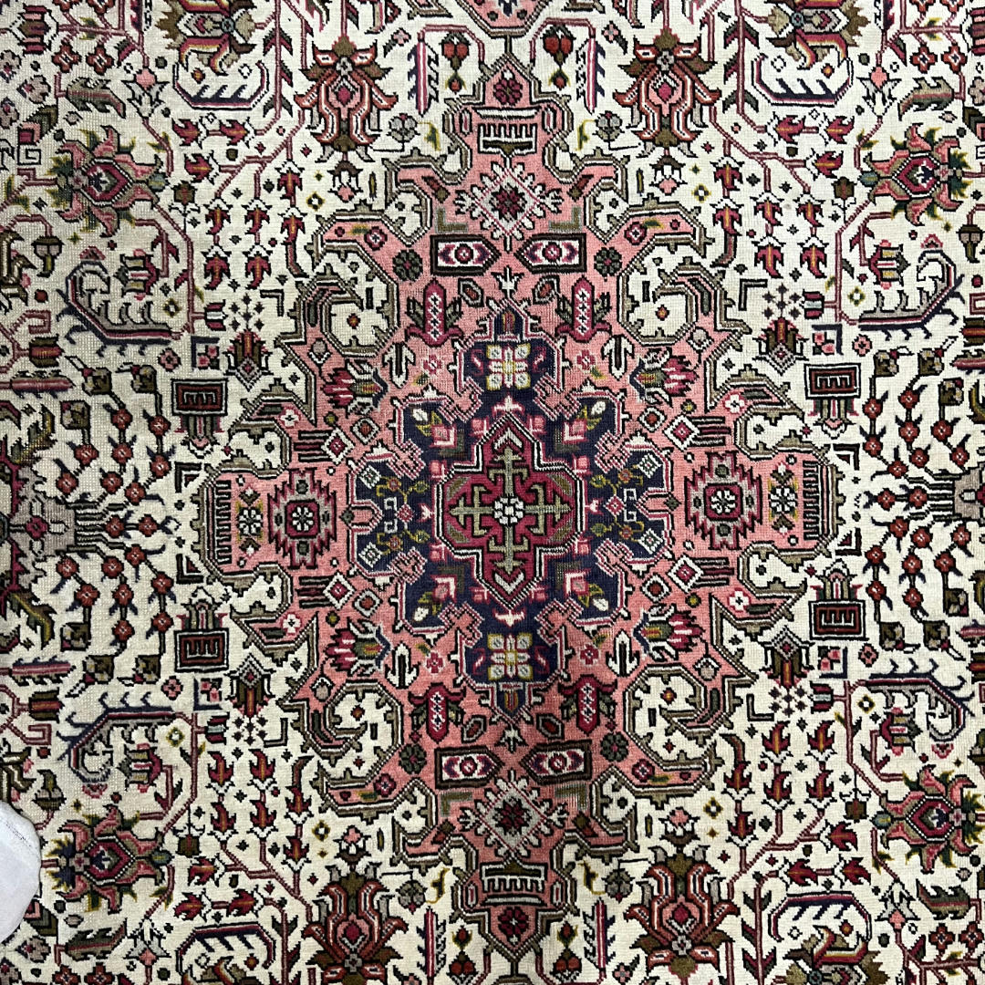 300 x 200 cm Hand-Knotted Persian Geometric Tabriz Wool Rug