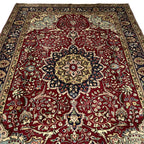 290 x 200 cm Hand-Knotted Floral Persian Tabriz Wool Rug