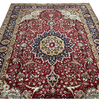 290 x 200 cm Hand-Knotted Floral Persian Tabriz Wool Rug