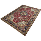 290 x 200 cm Hand-Knotted Floral Persian Tabriz Wool Rug