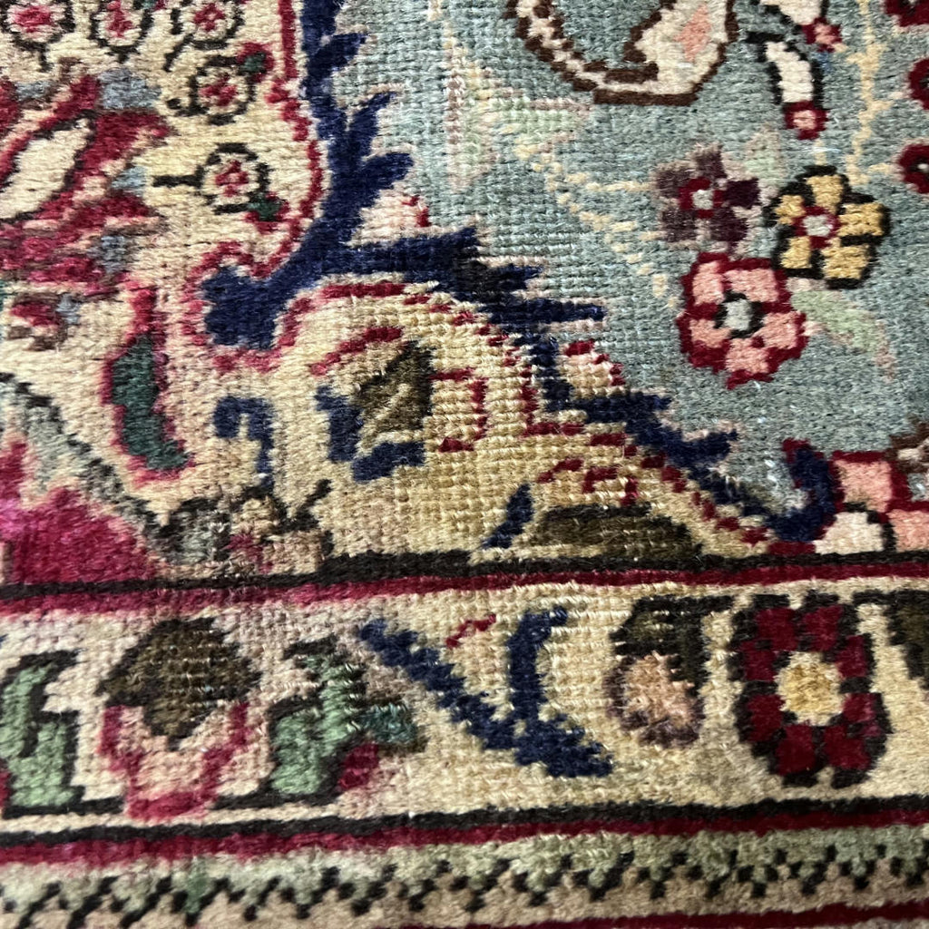 290 x 200 cm Hand-Knotted Floral Persian Tabriz Wool Rug