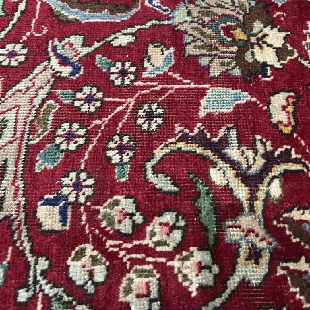 290 x 200 cm Hand-Knotted Floral Persian Tabriz Wool Rug