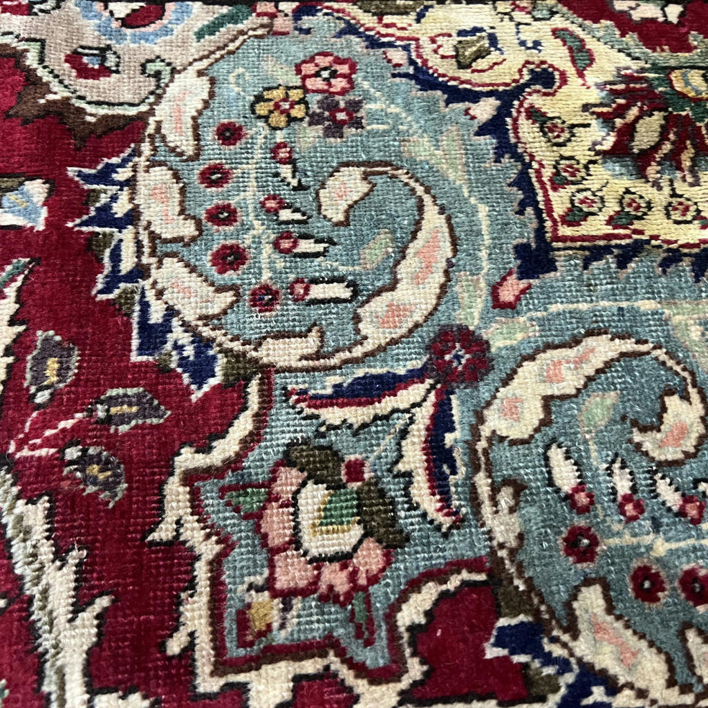 290 x 200 cm Hand-Knotted Floral Persian Tabriz Wool Rug