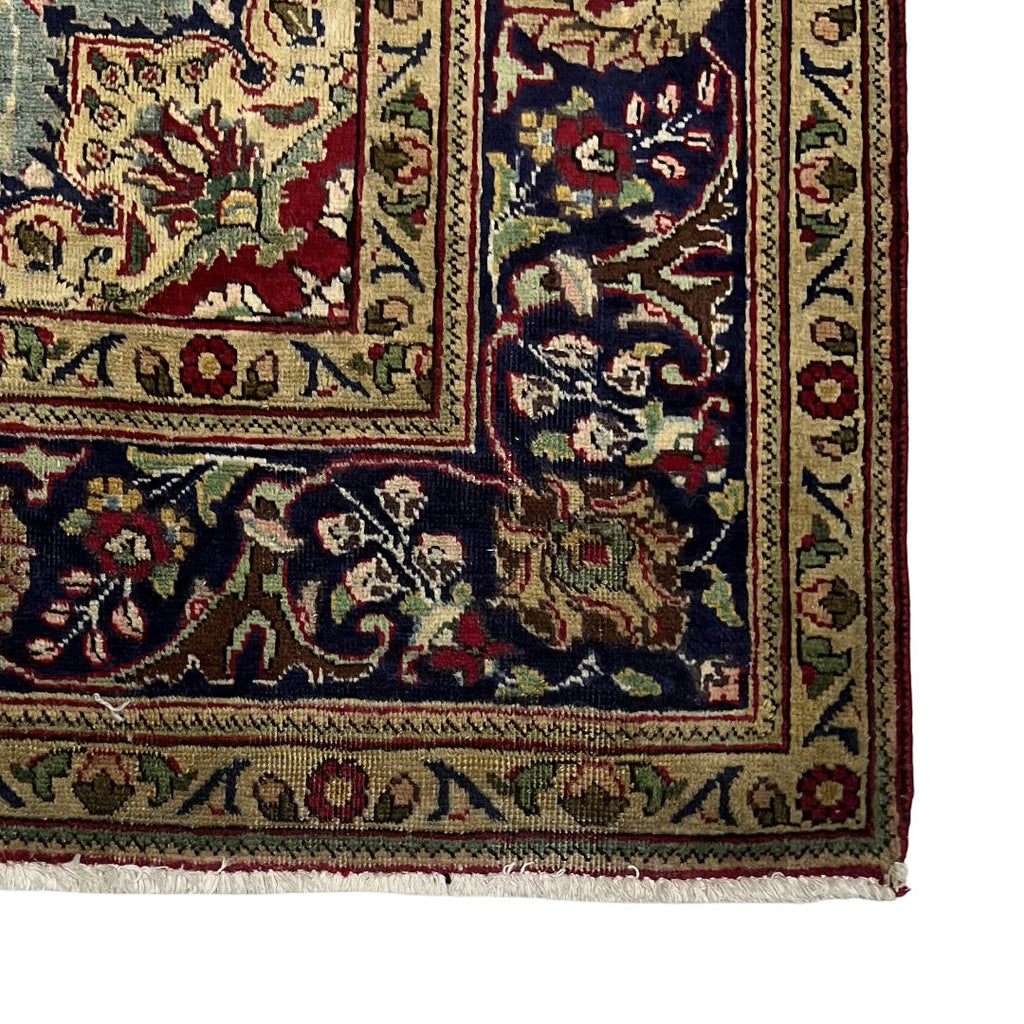290 x 200 cm Hand-Knotted Floral Persian Tabriz Wool Rug