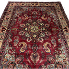 290 x 200 cm Hand-Knotted Persian Floral Mashad Wool Rug