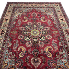 290 x 200 cm Hand-Knotted Persian Floral Mashad Wool Rug