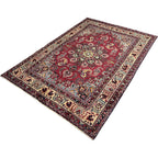 290 x 200 cm Hand-Knotted Persian Floral Mashad Wool Rug