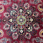 290 x 200 cm Hand-Knotted Persian Floral Mashad Wool Rug