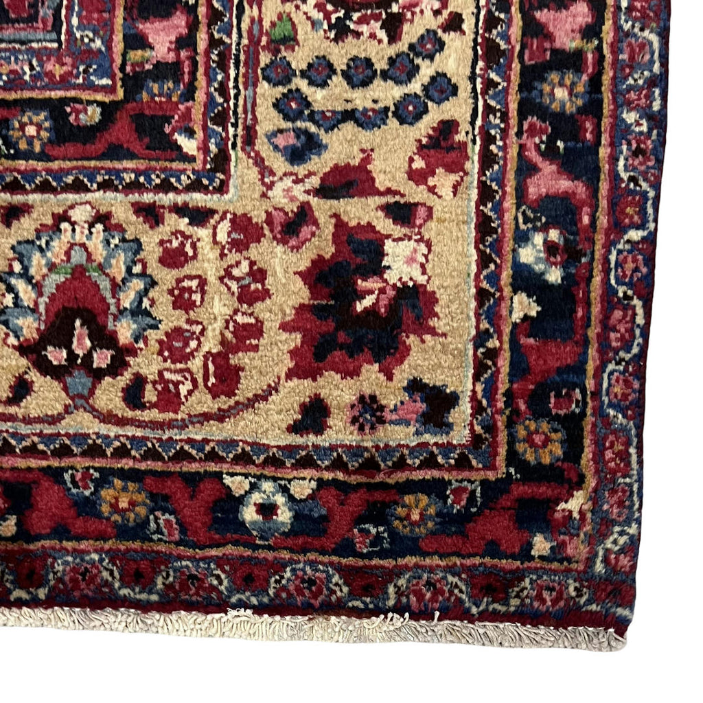 290 x 200 cm Hand-Knotted Persian Floral Mashad Wool Rug