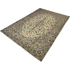 310 x 212 cm Hand-Knotted Persian Cream Kashan Rug