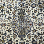 310 x 212 cm Hand-Knotted Persian Cream Kashan Rug