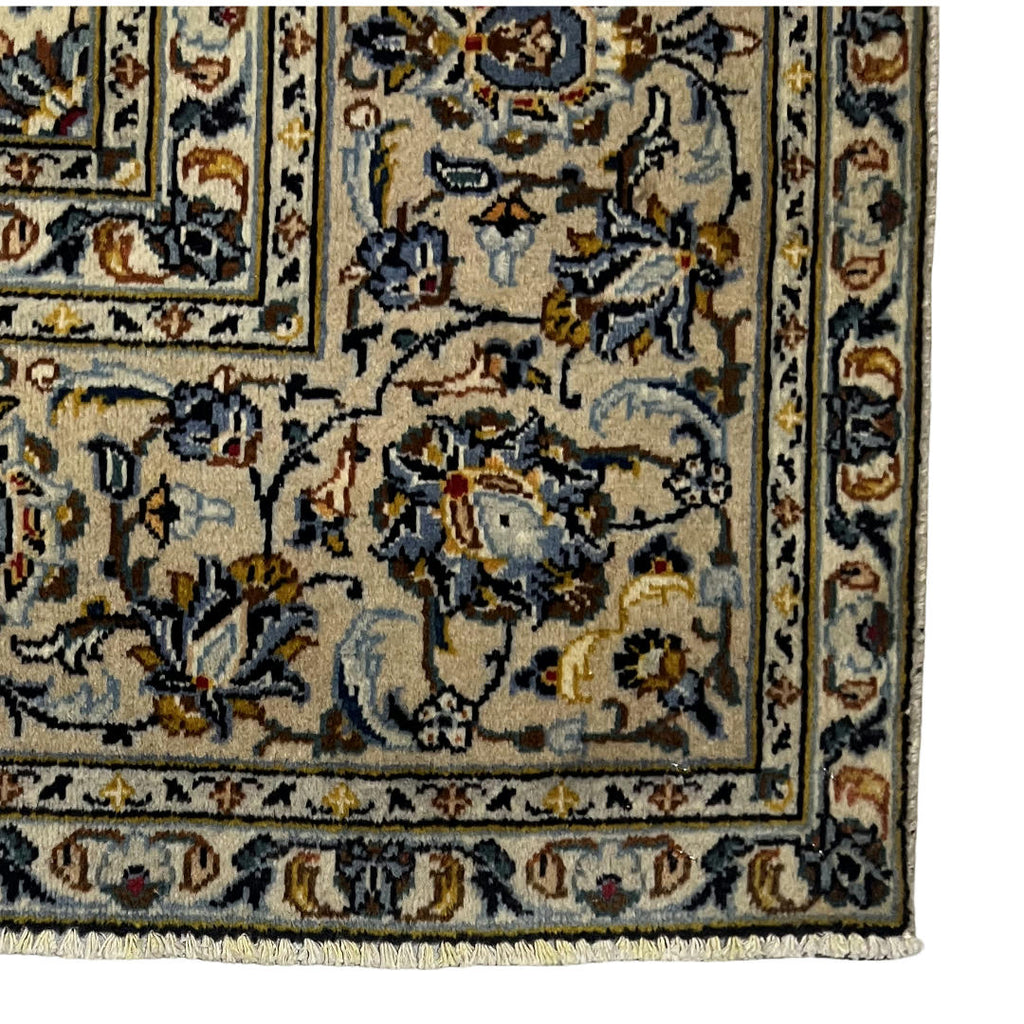 310 x 212 cm Hand-Knotted Persian Cream Kashan Rug