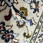 290 x 198 cm Hand-Knotted Persian Cream Kashan Wool Rug