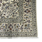 290 x 198 cm Hand-Knotted Persian Cream Kashan Wool Rug