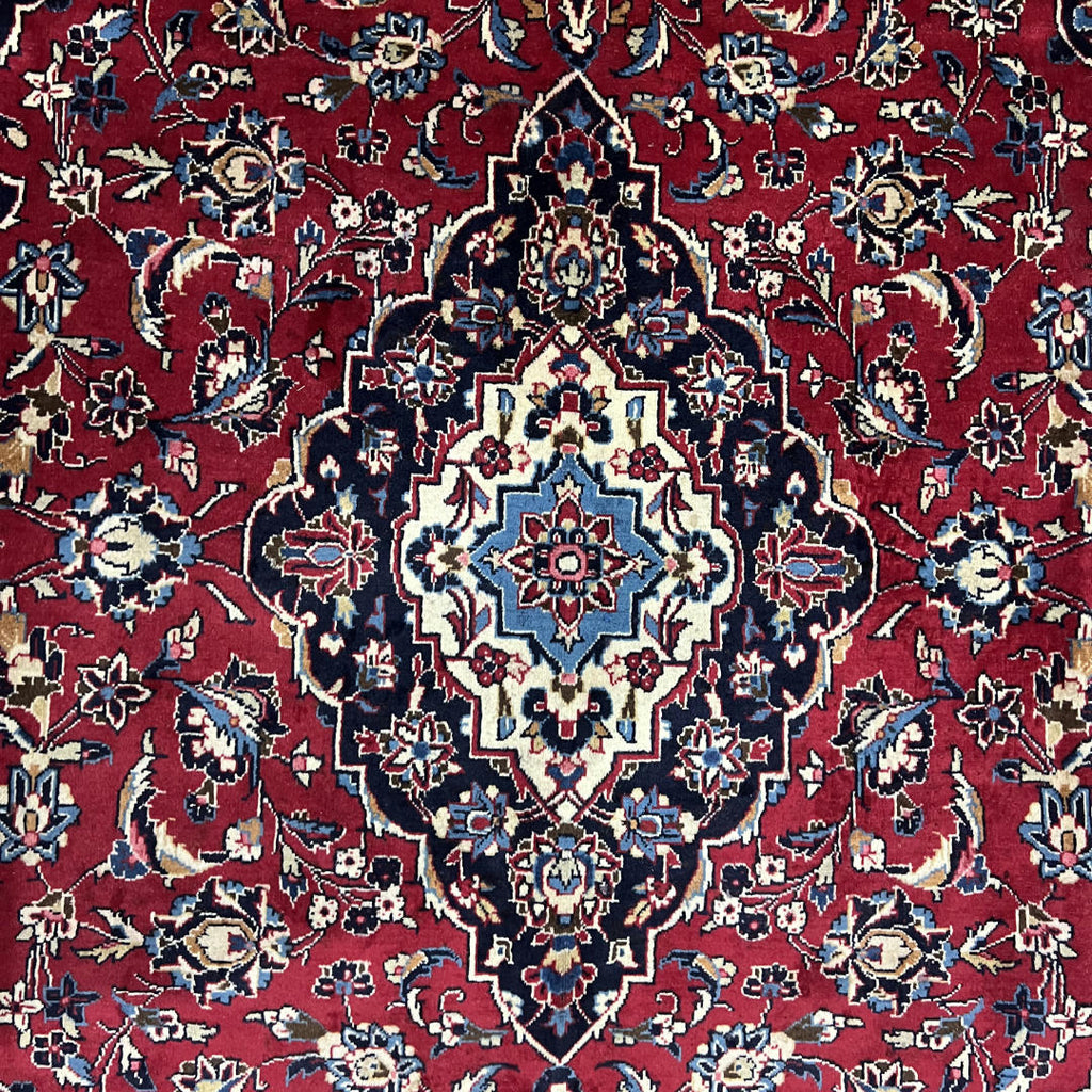 305 x 190 cm Hand-Knotted Persian Kashan Wool Rug
