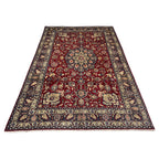 295 x 195 cm Hand-Knotted Persian Floral Mashad Wool Rug