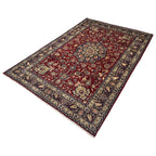 295 x 195 cm Hand-Knotted Persian Floral Mashad Wool Rug