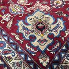 295 x 195 cm Hand-Knotted Persian Floral Mashad Wool Rug