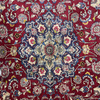 295 x 195 cm Hand-Knotted Persian Floral Mashad Wool Rug