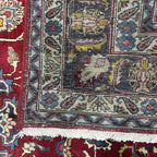 295 x 195 cm Hand-Knotted Persian Floral Mashad Wool Rug