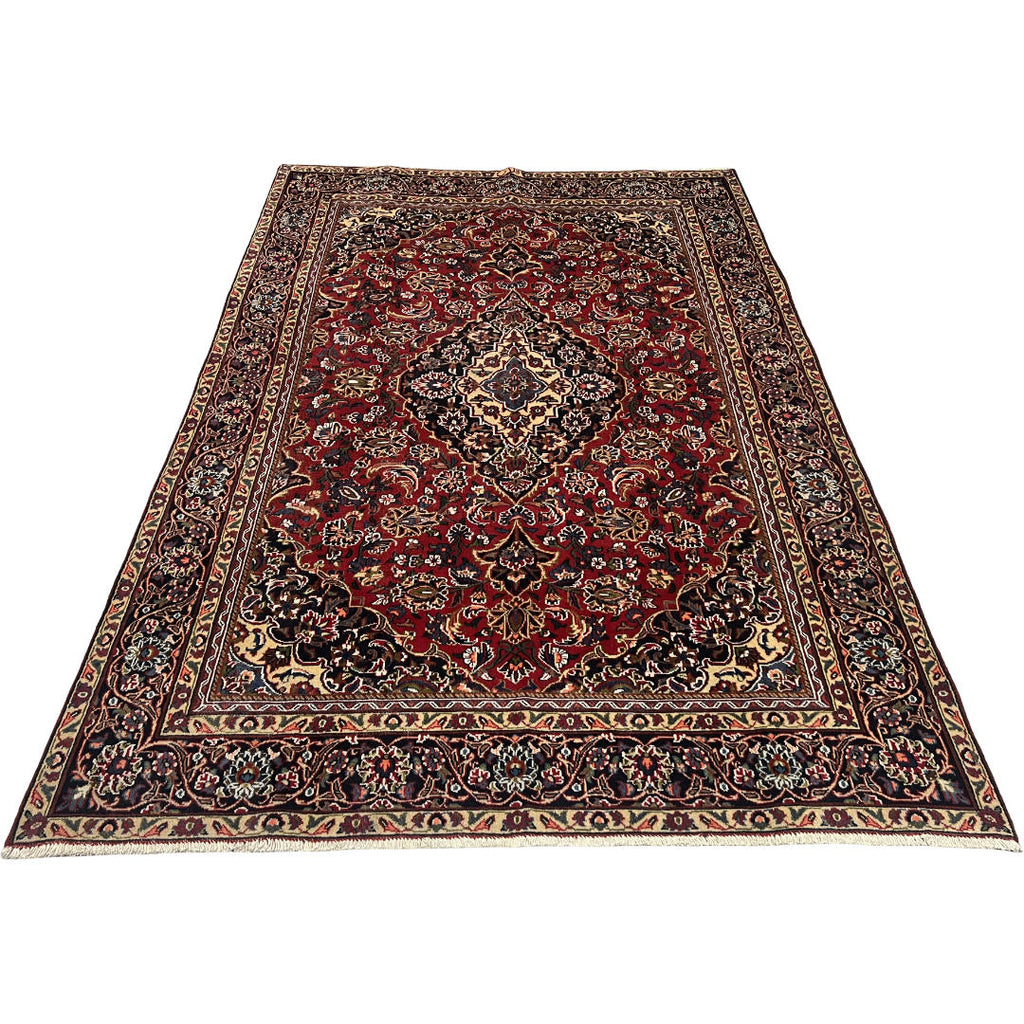 275 x 200 cm Hand-Knotted Persian Kashan Floral Medallion Rug