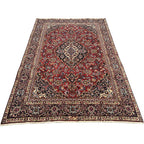 275 x 200 cm Hand-Knotted Persian Kashan Floral Medallion Rug