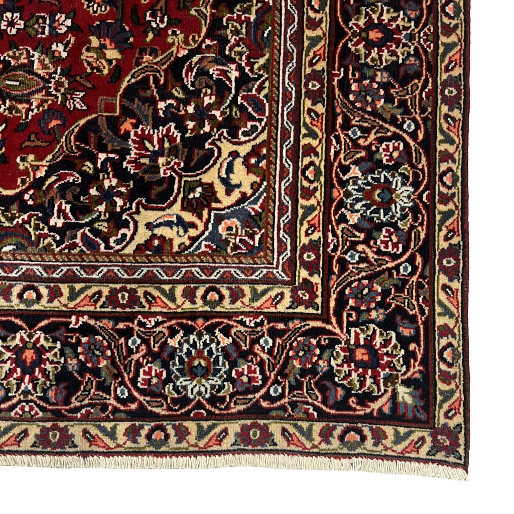 275 x 200 cm Hand-Knotted Persian Kashan Floral Medallion Rug