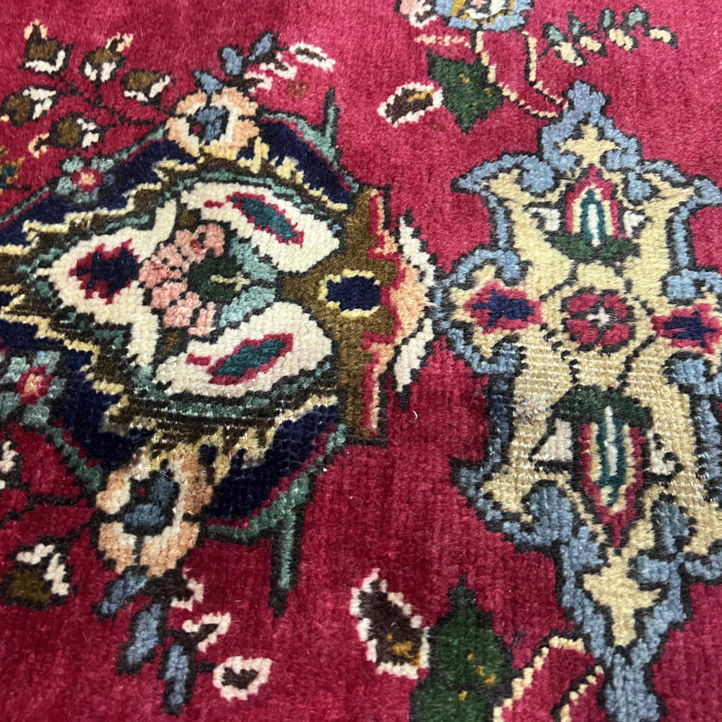 310 x 208 cm Hand-Knotted Persian Floral Mashad Wool Rug