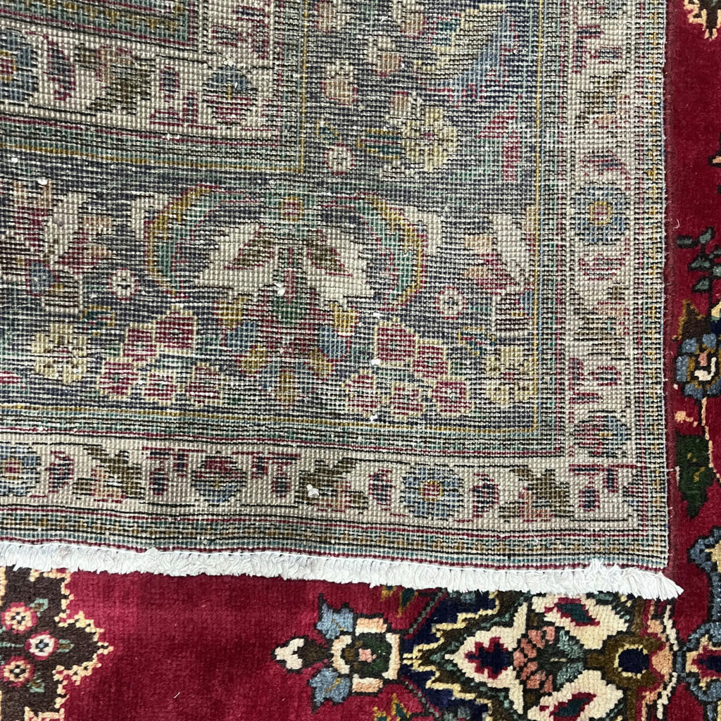 310 x 208 cm Hand-Knotted Persian Floral Mashad Wool Rug