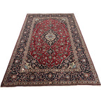 293 x 200 cm Hand-Knotted Persian Kashan Wool Rug