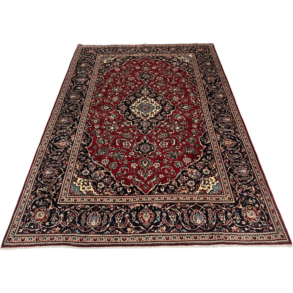 293 x 200 cm Hand-Knotted Persian Kashan Wool Rug