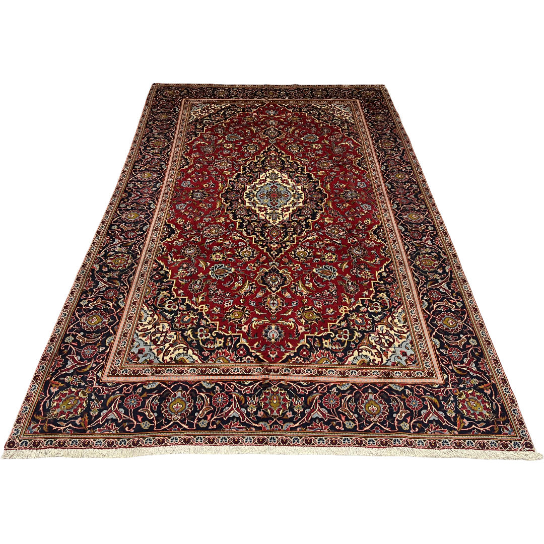310 x 200 cm Hand-Knotted Persian Kashan Wool Rug