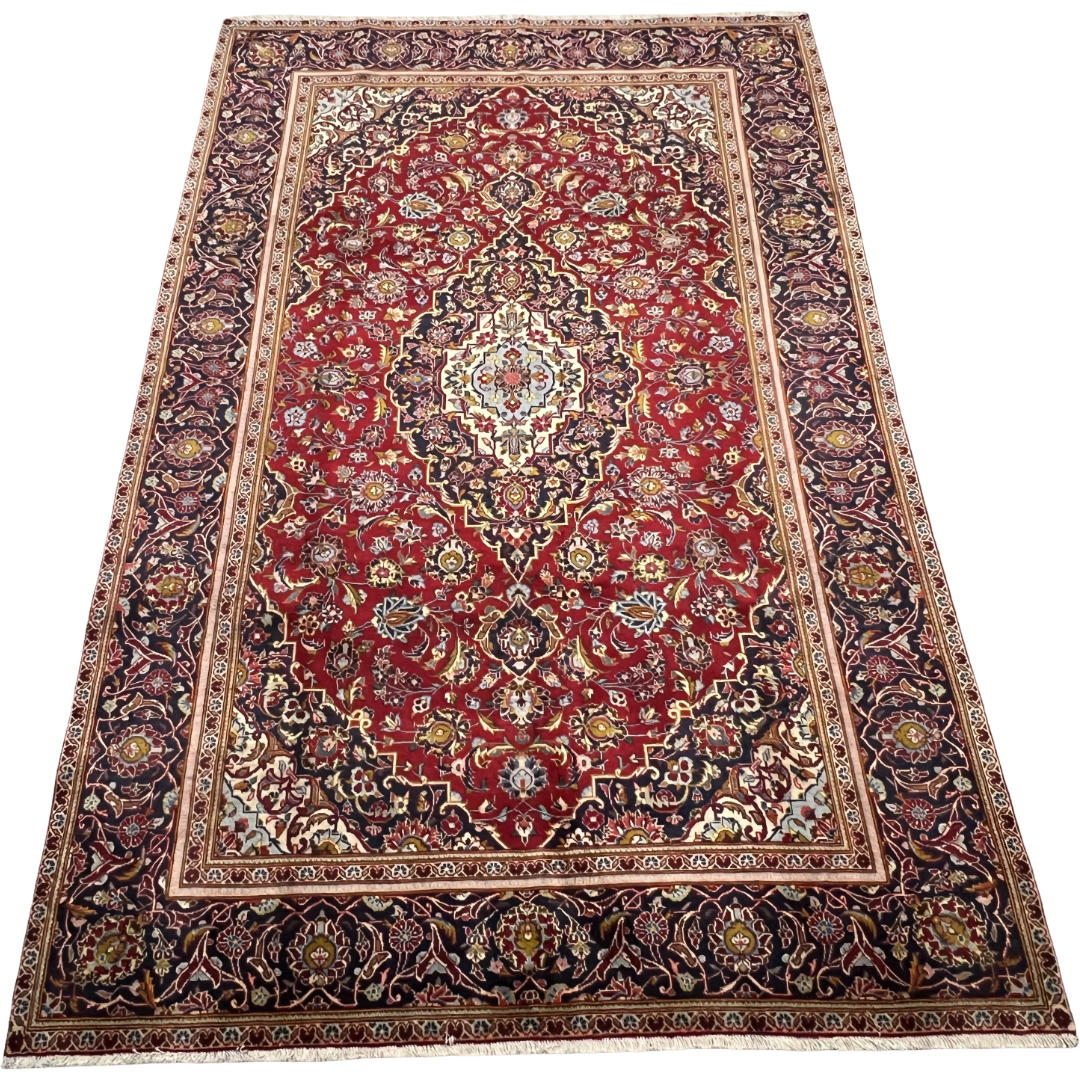 310 x 200 cm Hand-Knotted Persian Kashan Wool Rug