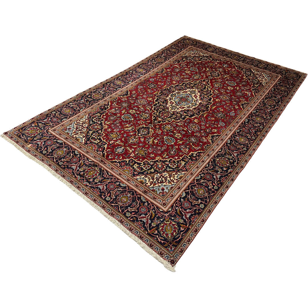310 x 200 cm Hand-Knotted Persian Kashan Wool Rug