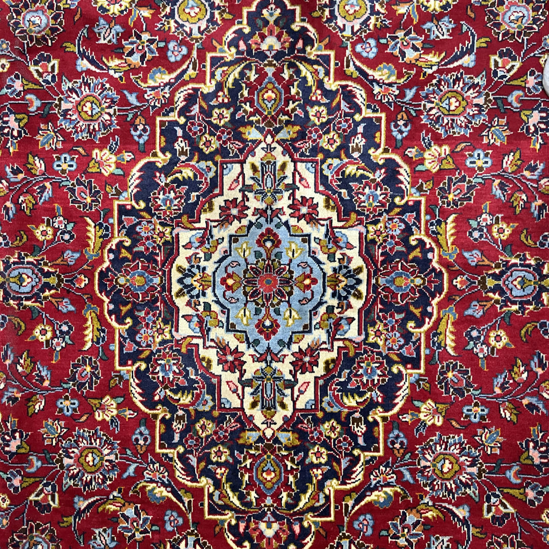 310 x 200 cm Hand-Knotted Persian Kashan Wool Rug