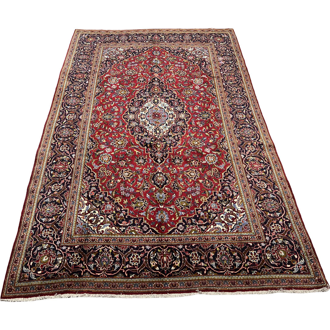 315 x 200 cm Hand-Knotted Persian Kashan Wool Rug