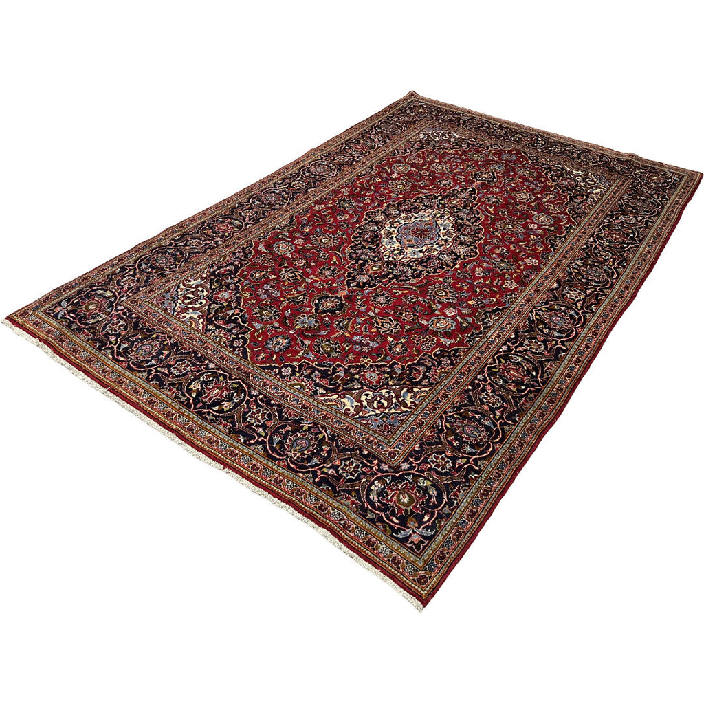 315 x 200 cm Hand-Knotted Persian Kashan Wool Rug