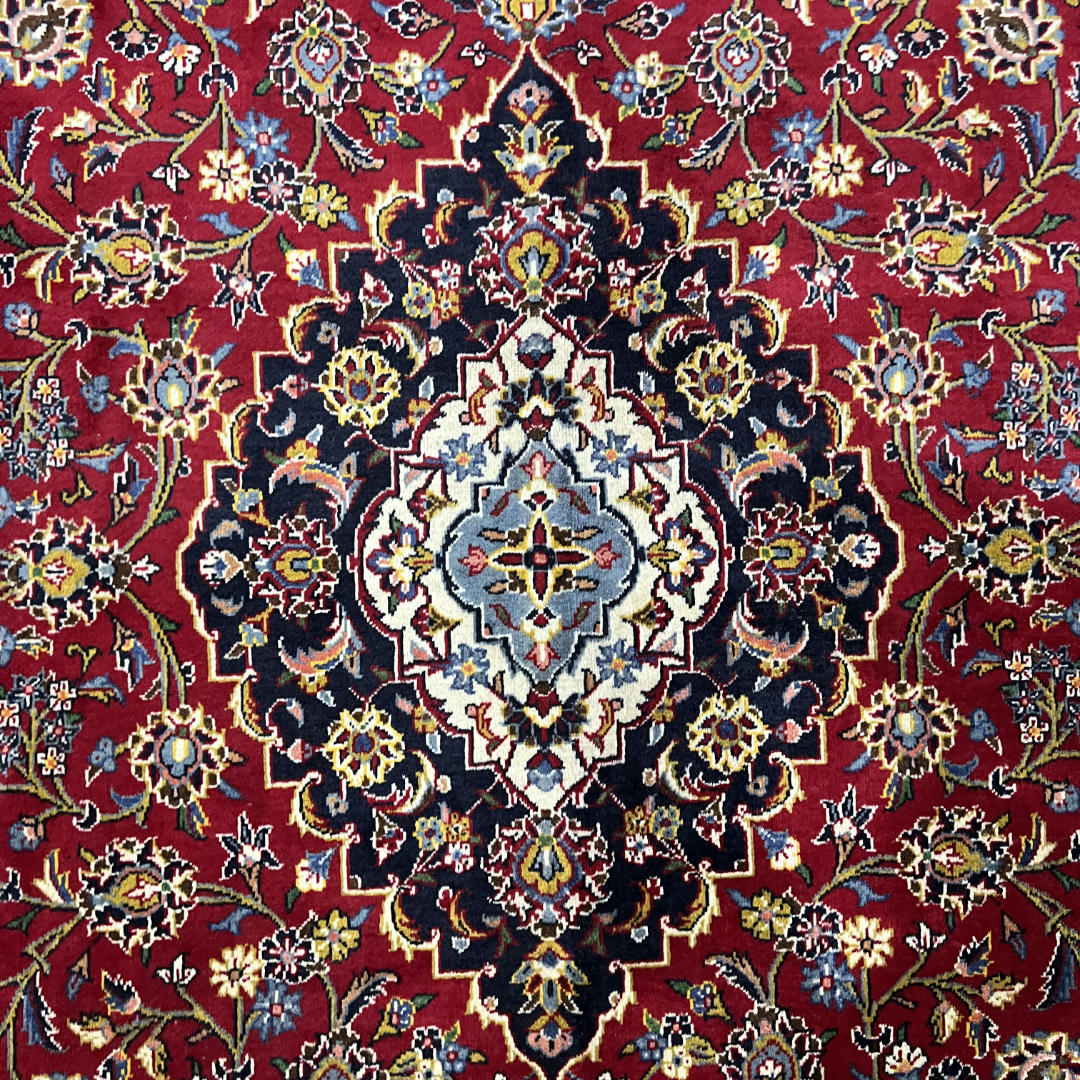 310 x 200 cm Hand-Knotted Persian Kashan Wool Rug