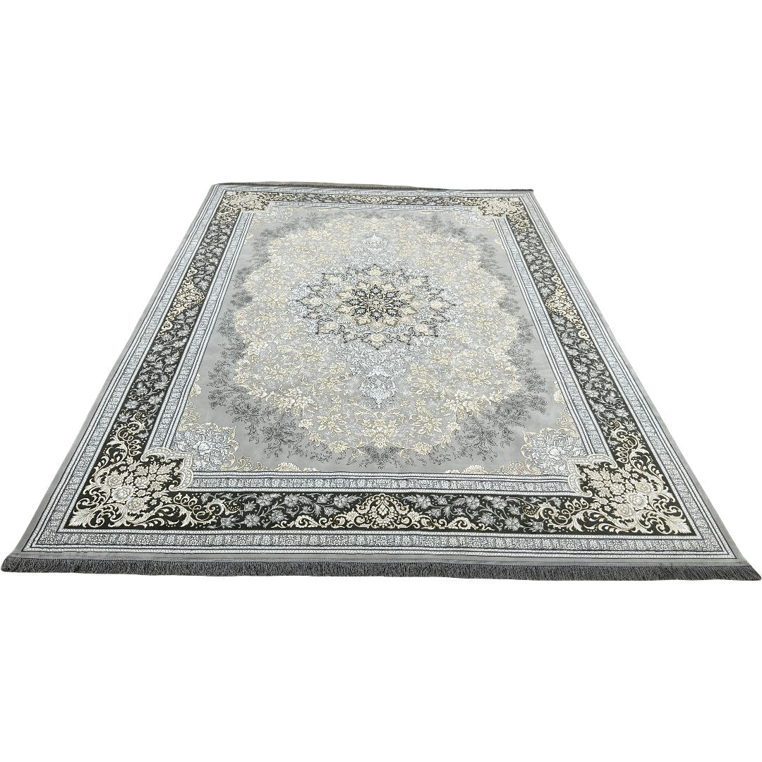 400 x 300 cm Persian Machine Made Floral Grey/Silver Rug