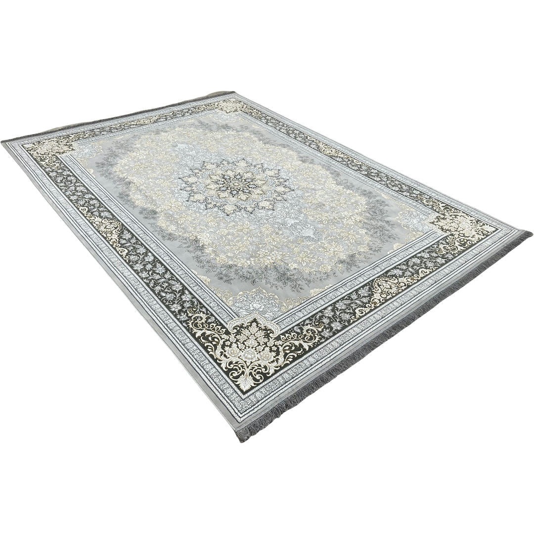 400 x 300 cm Persian Machine Made Floral Grey/Silver Rug